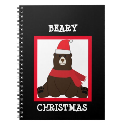 Brown Beary Christmas Photo  Notebook