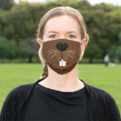 Brown Beaver Face Adult Cloth Face Mask (Outside)
