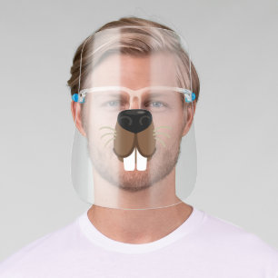 Brown Beaver Face Face Shield