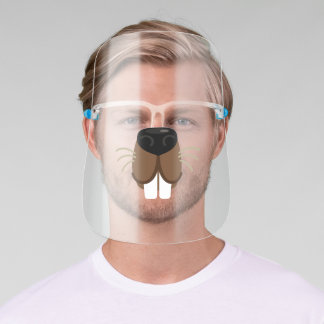 Brown Beaver Face Face Shield