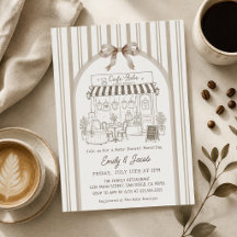 Brown Bebe Cafe Home Cafe Baby Shower Invitation