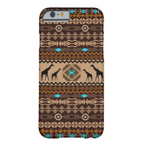 Brown  Beige African Giraffe Ethnic Pattern Barely There iPhone 6 Case