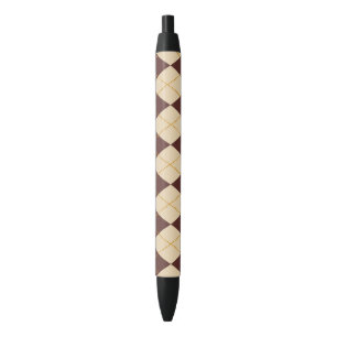 Brown Beige Autumn Fall Argyle Diamond Pattern  Pen