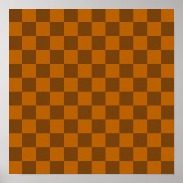 Brown Beige Checkered Block Print  (Front)