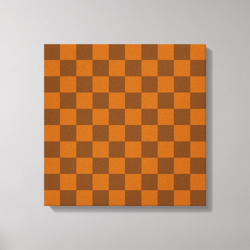 Brown Beige Checkered Block Print 