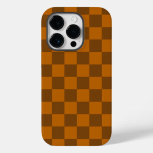 Brown Beige Checkered Block Print  Case-Mate iPhone 14 Pro Case