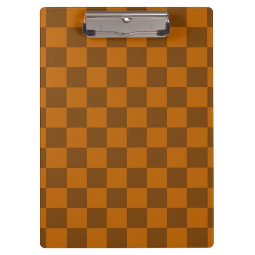 Brown Beige Checkered Block Print  Clipboard