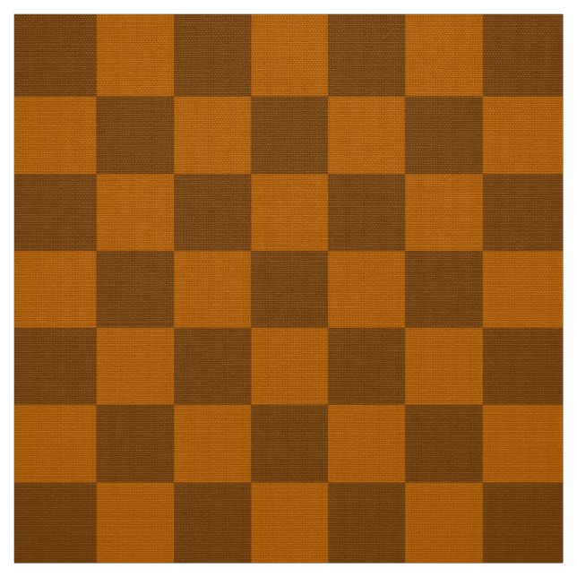 Brown Beige Checkered Block Print  Fabric (Swatch)