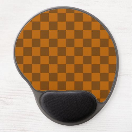 Brown Beige Checkered Block Print  Gel Mouse Pad