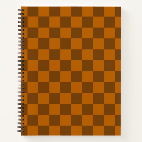 Brown Beige Checkered Block Print  Notebook