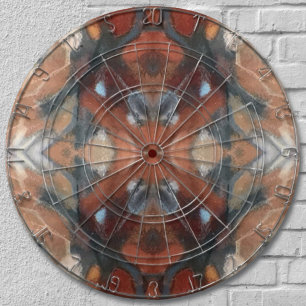 Brown beige cream gray orange abstract watercolor  dart board
