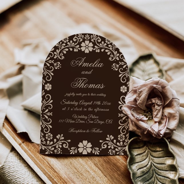 Brown Beige Fiesta Wedding  Arch Invitation (Creator Uploaded)