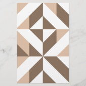 Brown Beige Geometric Cube Pattern (Front)
