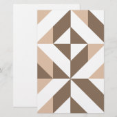Brown Beige Geometric Cube Pattern (Front/Back)