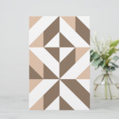 Brown Beige Geometric Cube Pattern (Standing Front)
