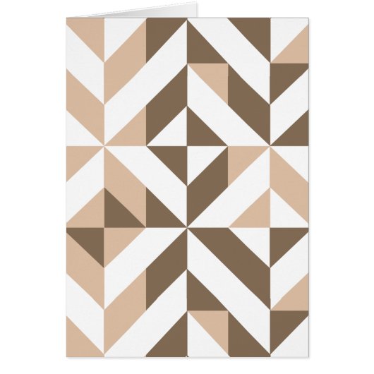 Brown Beige Geometric Cube Pattern (Front)