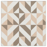 Brown Beige Geometric Deco Cube Pattern Fabric