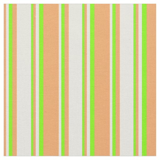 Brown, Beige & Green Colored Lined Pattern Fabric