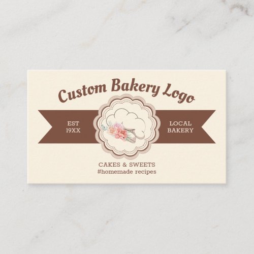 Brown Beige Modern Pastry Chef Business Card