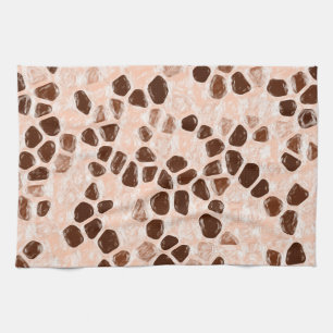 Brown Beige Pink Coral Orange Kitchen Towel