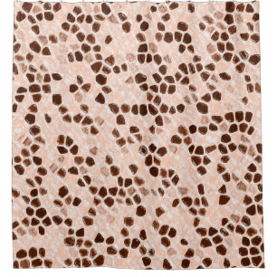 Brown Beige Pink Coral Orange Shower Curtain