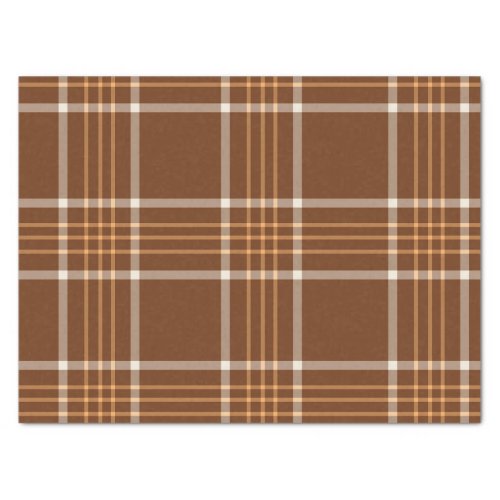 Brown Beige Plaid tartan Checkered Pattern   Tissue Paper