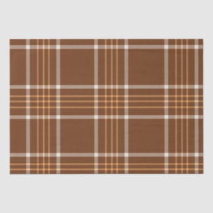 Brown Beige Plaid tartan Checkered Pattern Tissue Paper