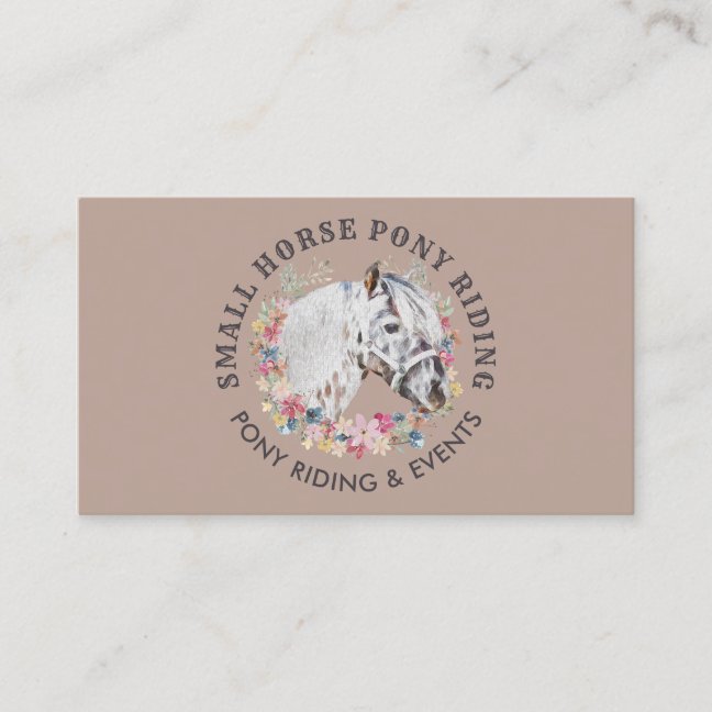 Brown Beige Pony Equestrian Trainer Horse Business Card