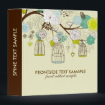 Brown & Beige Retro Bird Cages & Flowers Binder<br><div class="desc">Elegant brown and light beige customizable background with romantic hanging bird cages and retro flowers.  Cool for wedding planner professionals. If you like to change the background,  light colors work best with this design.</div>