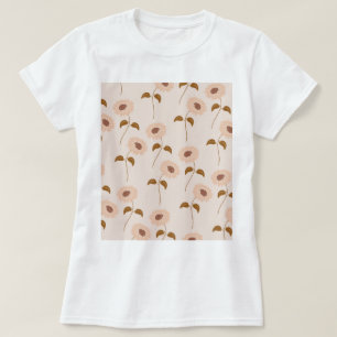 Brown Beige Retro Y2K Hippie Sunflower Pattern T-Shirt