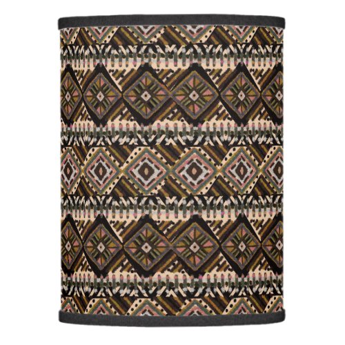 Brown Beige Rust Black Mud Cloth Pattern Lamp Shade