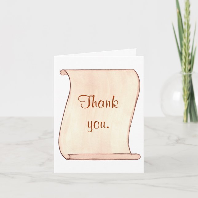 Brown & Beige Scroll Wedding Thank you Cards (Front)