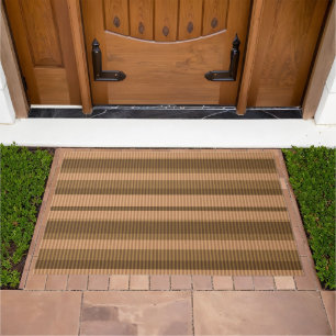 Brown beige shades striped vertical pattern Doormat