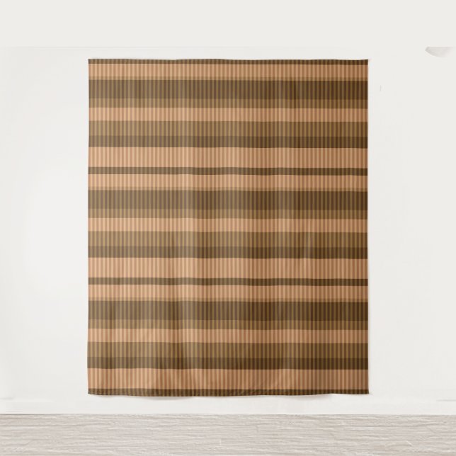  Brown beige shades striped vertical pattern Tapestry (Front)