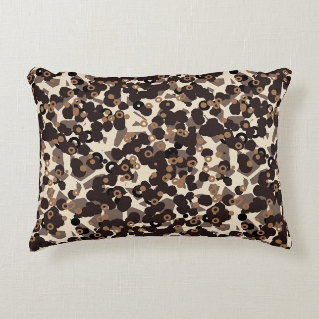 brown beige tan abstract accent pillow (Front)