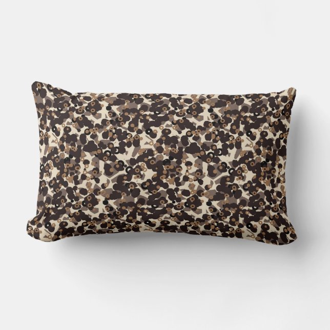 brown beige tan abstract lumbar pillow (Front)
