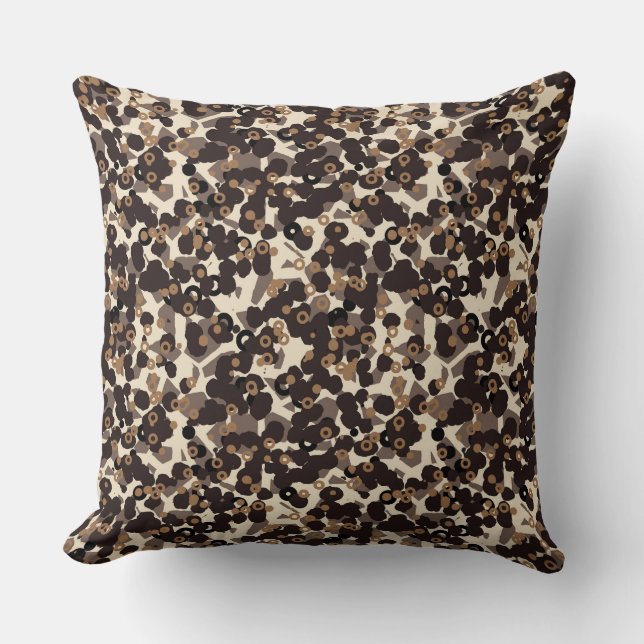 brown beige tan abstract throw pillow (Front)
