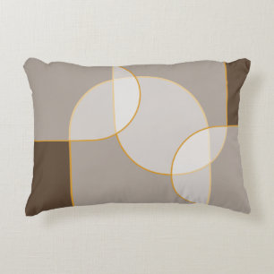 Brown, Beige, Tan & Gold Abstract Arch Pattern Accent Pillow