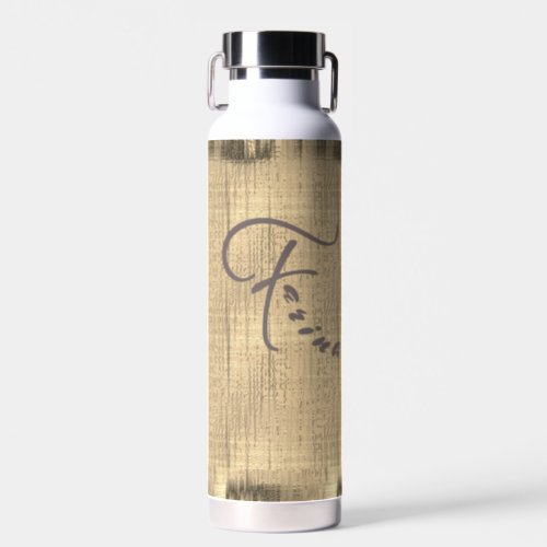 Brown Beige Tan Sable Earth Tones Woven Canvas Water Bottle