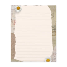 Brown Beige Vintage Scrapbook Lined Notes Paper
