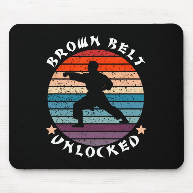 Brown Belt Level Unlocked Achievement Karate Keep  Mouse Pad (Front)