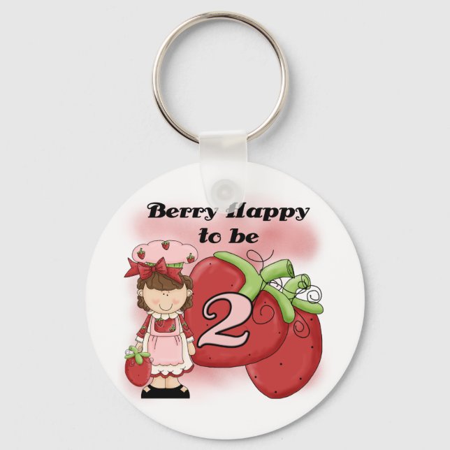 Brown Berry 2nd Birthday T-shirts and Gifts Keychain (Front)