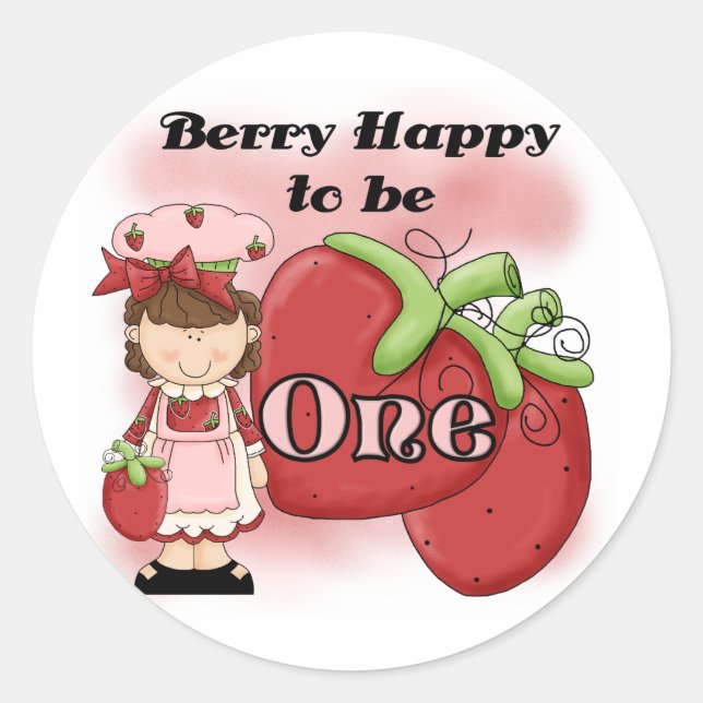 Brown Berry First Birthday Tshirts and Gifts Classic Round Sticker (Front)