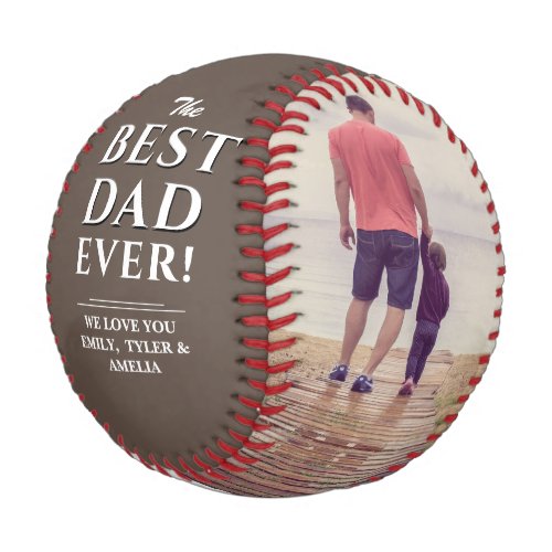 Brown Best Dad Ever Fathers Day 2 Photo Collage Baseball