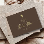Brown Best Man Chic Wedding Simple Proposal Card<br><div class="desc">Brown Best Man Chic Wedding Minimalist Proposal Card. IMPORTANT NOTICE: This design is part of a collection and has other coordinated elements that you can find in my store. Sometimes it can be difficult to aesthetically align and put texts or initials on the designs, if so please tell me and...</div>