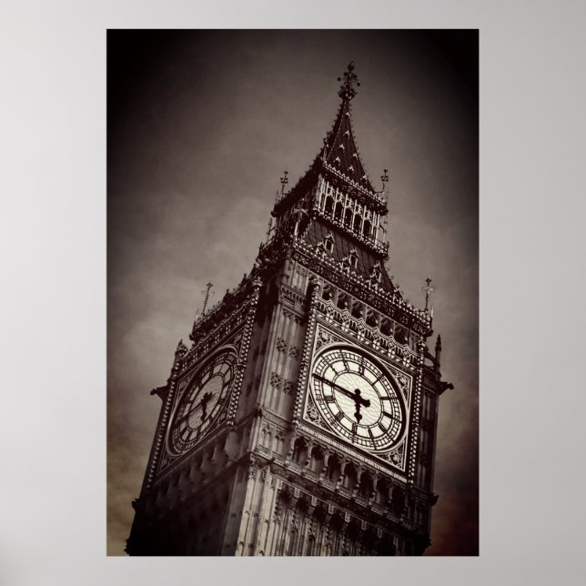 Brown Big Ben Art Photography Poster (Front)