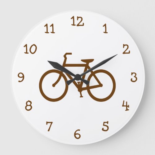 Brown Bike Large Clock