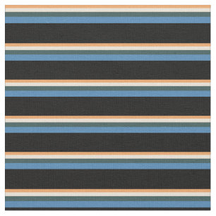 Brown, Bisque, Dark Slate Gray, Blue & Black Fabric