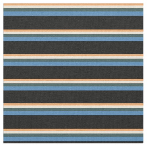 Brown, Bisque, Dark Slate Gray, Blue & Black Fabric