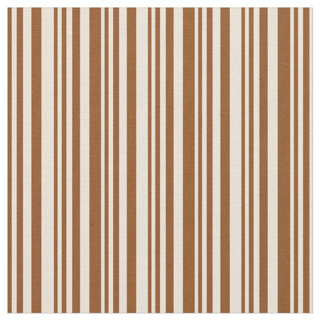Brown & Bisque Striped/Lined Pattern Fabric (Close Up)